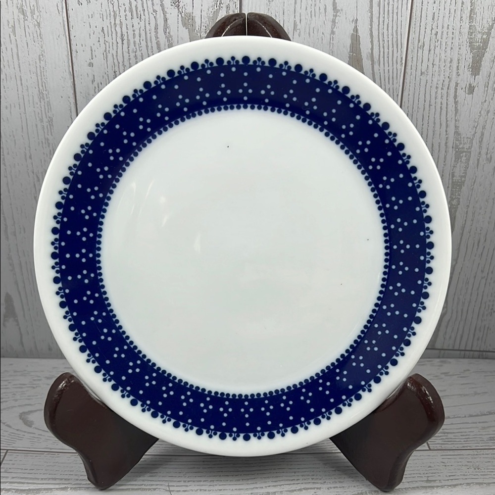 Vintage Lauffer Fairwood Blue and White Dinnerware China Saucer Filigree Germany